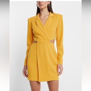 Express cut out Blazer Mini Dress Size Large in color Orange Mango